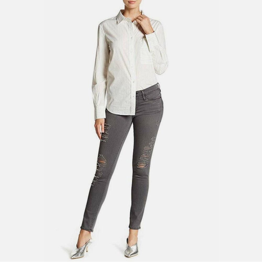 Frame Le Skinny De Jeanne  Shred Distressed Skinny Jeans